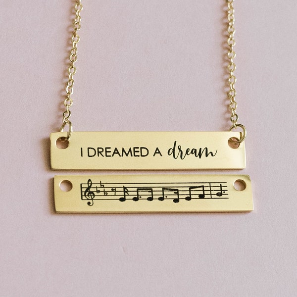 I Dreamed A Dream REVERSIBLE Necklace, Les Miserables, Musical Necklace, Musical Gift Idea, Theatre Lover Gift, Dreamed Dream Musical,