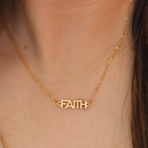 FAITH - Minimalist Word Charm, Faith Charm, Faith Necklace, Word Charm Necklace, Word Charm Bracelet, Names Necklace, Word Necklace