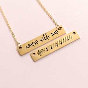 Abide With Me, Reversible Hymn Necklace, LDS Gift Idea, Musical Necklace, Christian Jewelry, Music Lovers Gift, Faith Jewelry, Missionary