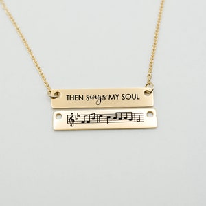 Then Sings My Soul, Reversible Hymn Necklace, Hymn Necklace, Christian Jewelry, Faith Necklace, Music Notes, Hymns, How Great Thou Art, LDS