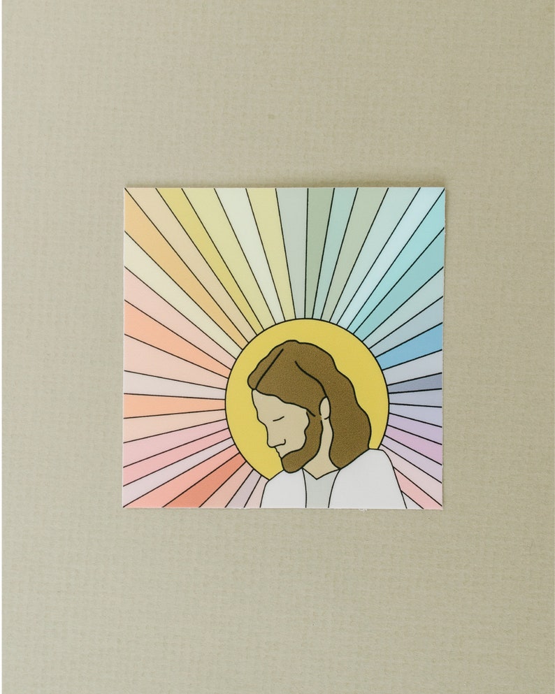 Vinyl Sticker, The Lord Is My Light, Savior Drawing Sticker, Rainbow Jesus Sticker, Inspirational Sticker, High Quality Sticker, LDS image 6