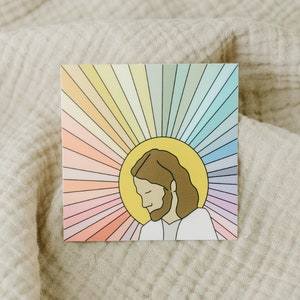 Vinyl Sticker, The Lord Is My Light, Savior Drawing Sticker, Rainbow Jesus Sticker, Inspirational Sticker, High Quality Sticker, LDS image 4