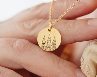 Salt Lake Temple Necklace, LDS Temple, Salt Lake City Temple, SLC LDS Temple Art, Temple Jewelry, Salt Lake Temple Charm, Baptism Gift