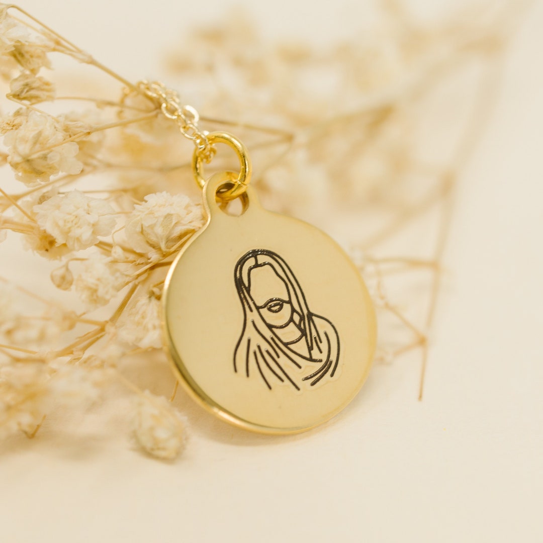 Savior Portrait Necklace, Christ Necklace, Minimalist Necklace, Faith