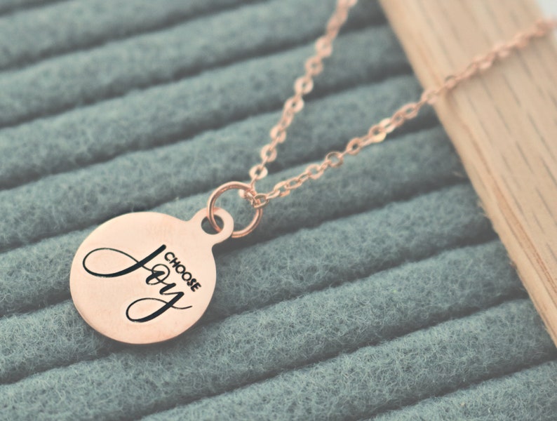 Choose Joy in Rose Gold Christian Jewelry LDS Faith 18 Etsy