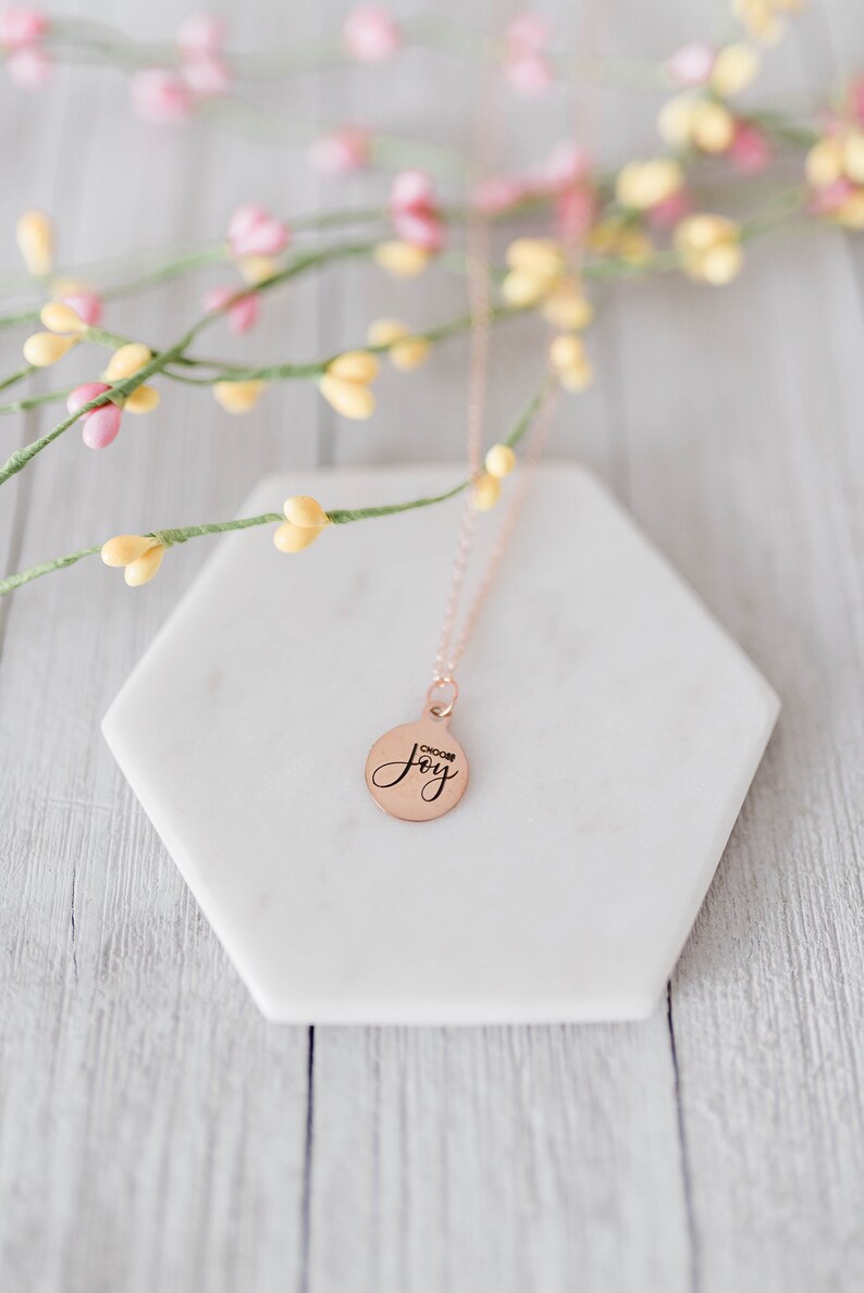 Choose Joy in Rose Gold Christian Jewelry LDS Faith 18 Etsy