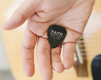 Faith Over Fear Guitar Pick, Guitar Pick For Him, Stocking Stuffer For Him, Christian Guitar Pick, Faith Over Fear Gift, Father Gift