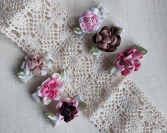 Baby girl/children/flower girl hair clips - layered flower clips