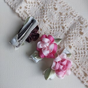 Baby girl/children/flower girl hair clips layered flower clips image 3