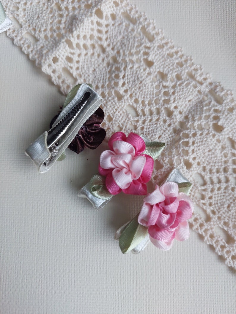 Baby girl/children/flower girl hair clips layered flower clips image 3