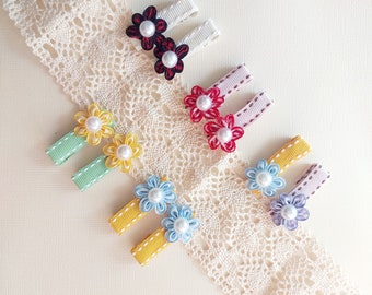 Children/girls/baby hair clip - flower pearl hair clips