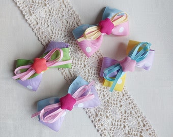 Children/Girls hair clip/hair bow - Candy dots