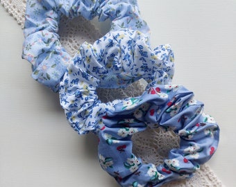 Cotton fabric Scrunchies - Blue