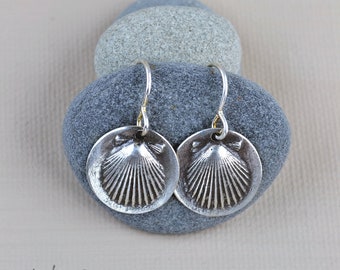 Sterling Silver Scallop Shell Earrings