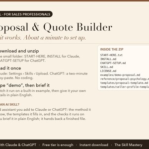 Proposal & Quote Builder: how it works in three steps and what's inside the zip