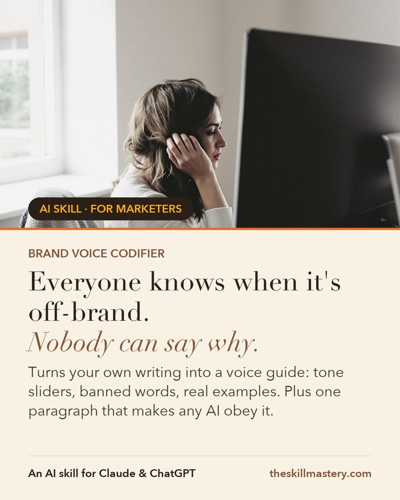 Brand Voice Codifier: Your voice, turned into a paragraph any AI must obey.
