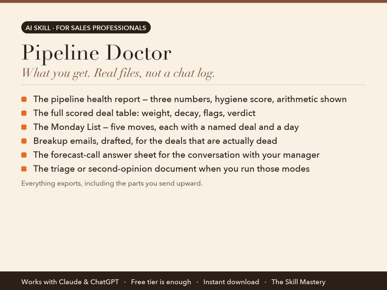 Pipeline Doctor: what you get, the files it produces