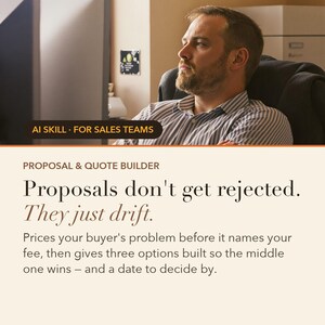 Proposal & Quote Builder: The proposal that closes costs their problem first.