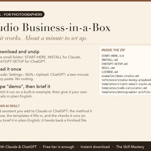 Studio Business-in-a-Box: how it works in three steps and what's inside the zip