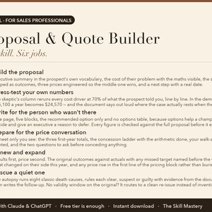 Proposal & Quote Builder: what it does, the six jobs