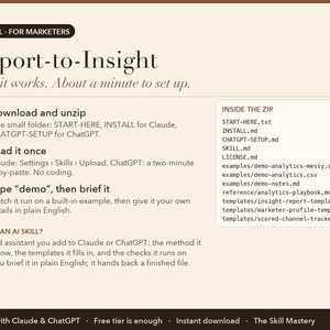 Report-to-Insight: how it works in three steps and what's inside the zip