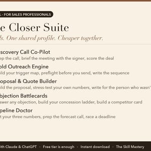 The Closer Suite: what's in the bundle