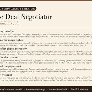The Deal Negotiator: what it does, the six jobs