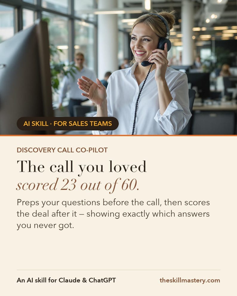 Discovery Call Co-Pilot: Walk in prepared. Walk out knowing if the deal is real.