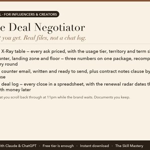 The Deal Negotiator: what you get, the files it produces