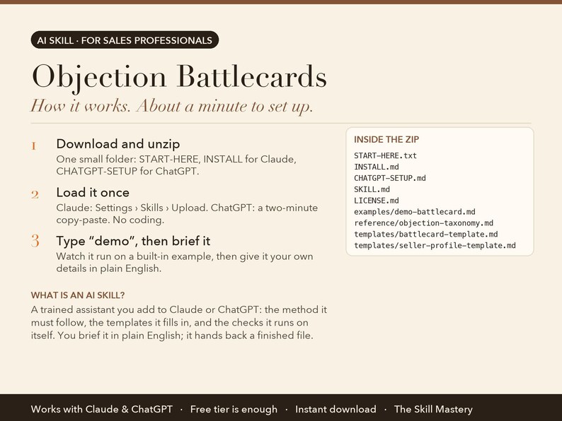 Objection Battlecards: how it works in three steps and what's inside the zip