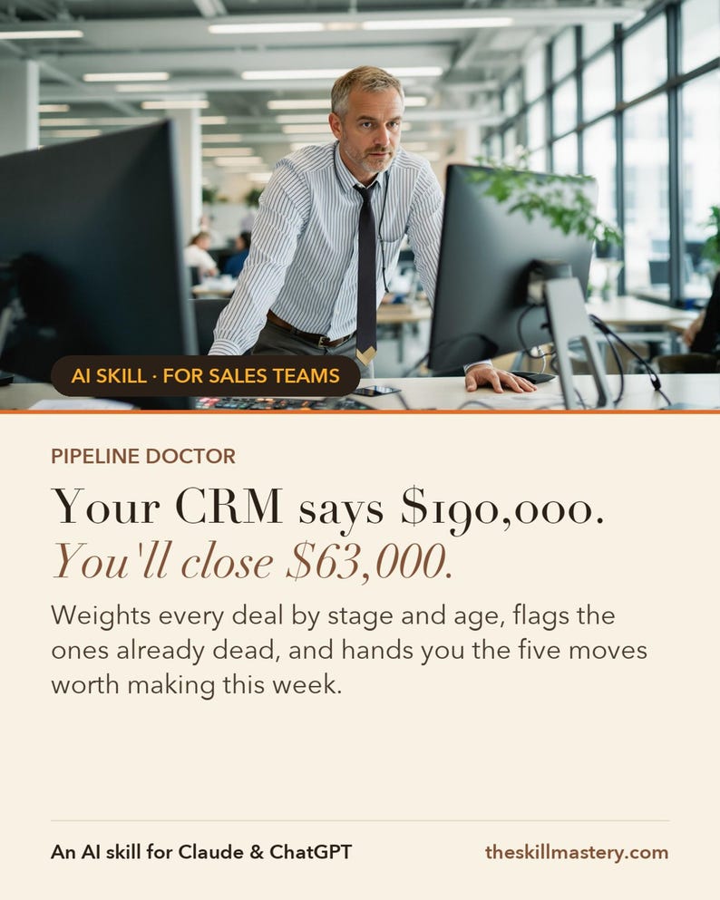 Pipeline Doctor: Your CRM says $190,000. Your real forecast is $63,000.