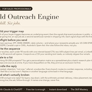 Cold Outreach Engine: what it does, the six jobs