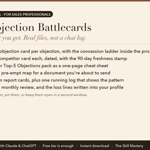 Objection Battlecards: what you get, the files it produces