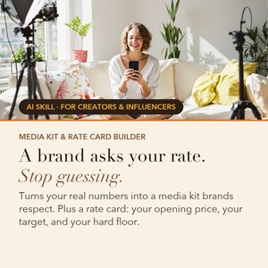 Media Kit & Rate Card Builder: Stop pricing your work by vibes.