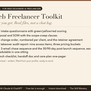 Web Freelancer Toolkit: what you get, the files it produces