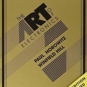 以下が含まれることがあります： ポール・ホロウィッツとウィンフィールド・ヒルによる書籍『The Art of Electronics』。表紙はゴールドで、黒い文字と幾何学的な線画が描かれています。右下の黄色い帯には「Third Edition Improved」と記されています。