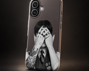 Funda para teléfono BTS ARIRANG Jungkook: Retrato de tatuaje en blanco y negro, funda resistente inspirada en el Kpop para iPhone y Samsung Galaxy, regalo para fans.