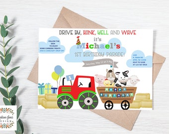 Ferme Invite D Anniversaire Soiree A Theme Garcon Etsy