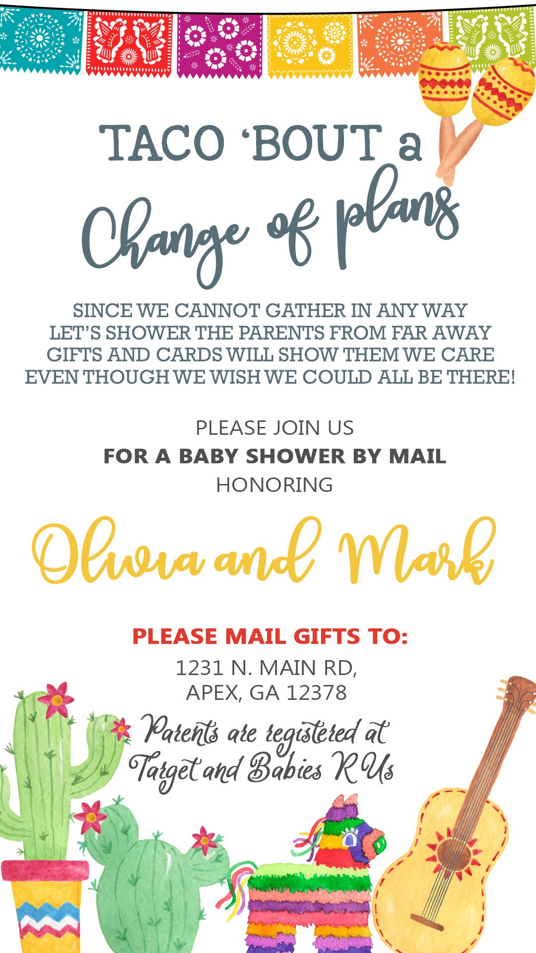 Postponed Cancelled Baby Shower Change of Plans Announcement Etsy