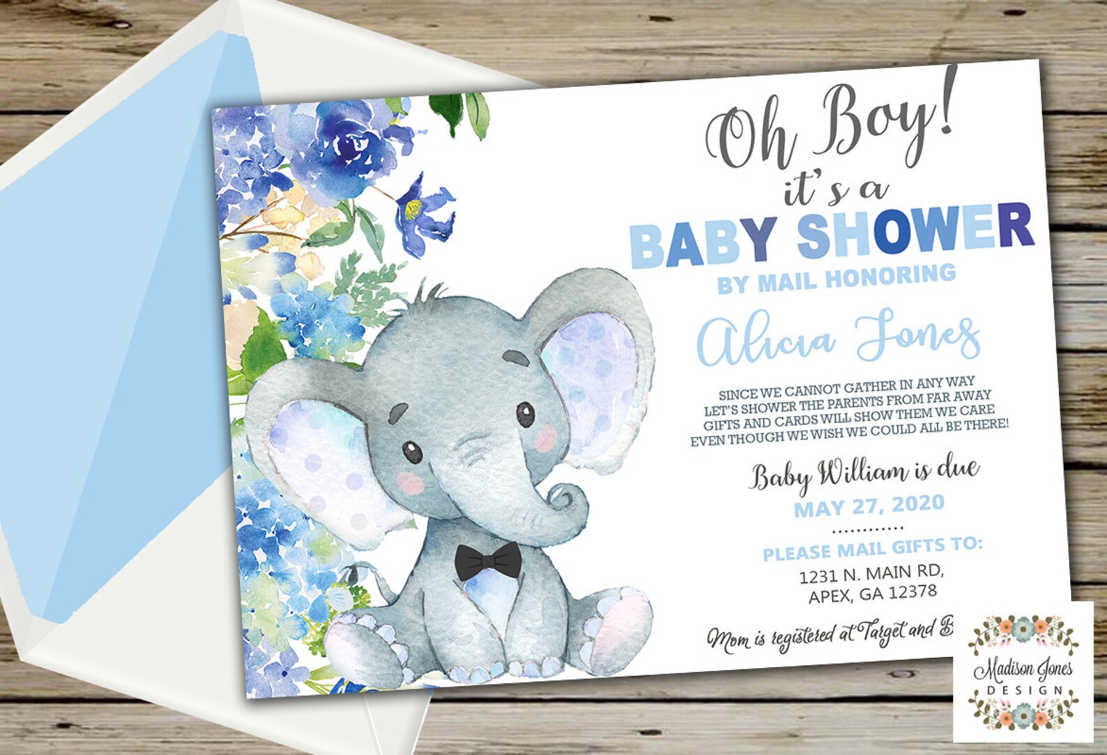 Boy Baby Shower By MAIL Baby Shower LONG DISTANCE Cancelled | Etsy