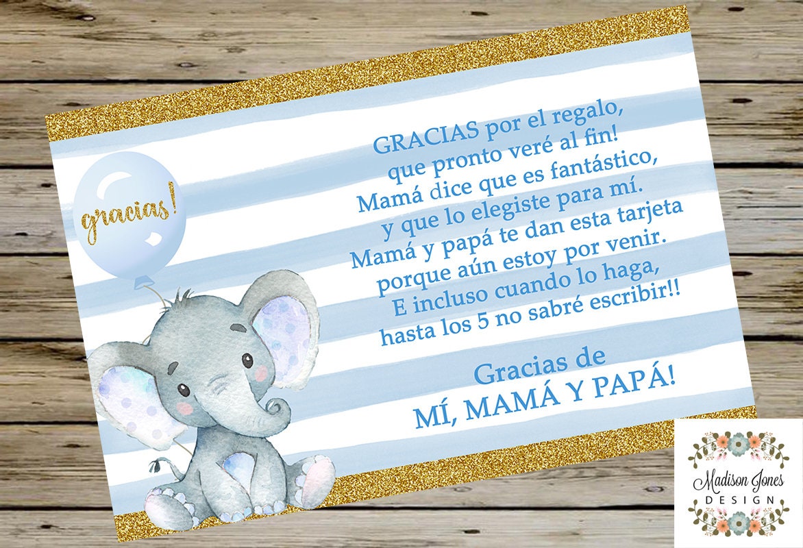 Agradecimiento Baby Shower  Tarjeta agradecimiento Baby shower
