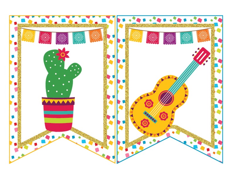 FIESTA Birthday Banner Digital Printable Banner FIESTA | Etsy