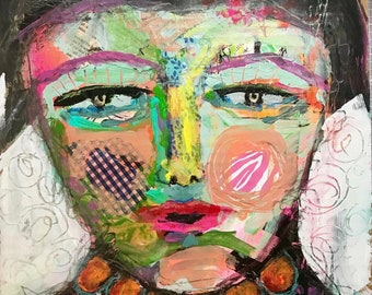 Abstract Face Art Etsy