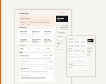 Command Center Resume Template for Revenue & Business Operations | Canva, A4 and US Letter