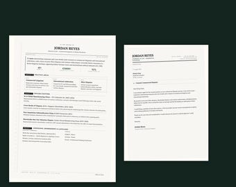 Legal Resume System for Attorneys & In-House Counsel | Canva + ATS Word CV (Digital Download)