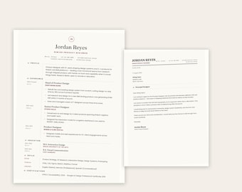 Editorial Minimal Resume System for Designers & Creatives | Canva + ATS Word CV (Digital Download)
