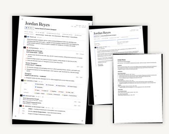 Creative Portfolio Resume System for Brand, Visual & Product Designers | Canva + ATS Word