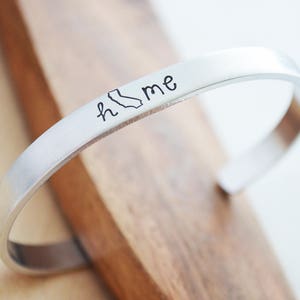 Home State Bracelet California Home State Jewelry Cuff Bracelet Personalized State Jewelry Silver Cuff Bracelet Cali Girl Cali Love image 2