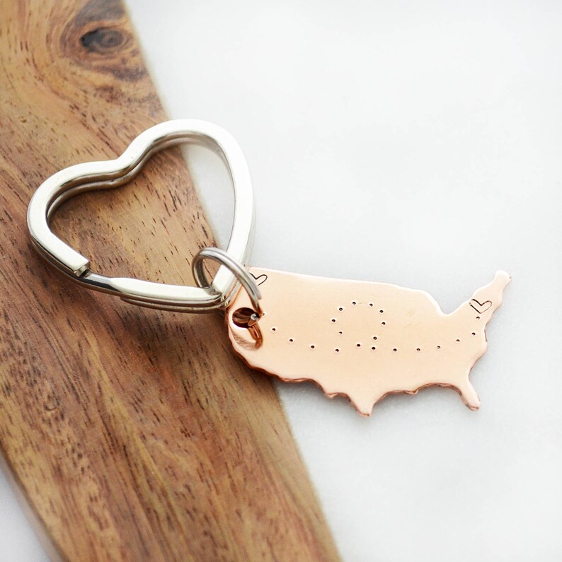 Custom State Keychain, Personalized Couple Gifts, Long Distance Relationship Gift for Boyfriend, Couples Keychain, Custom Couples Girlfriend image 4
