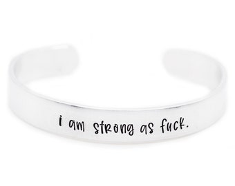 I am Strong as Fuck Bracelet, Funny Gifts for Friends, Women Empowerment, Christmas Gifts for Friends